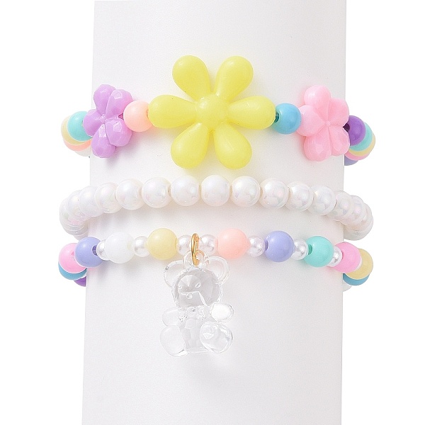 PandaHall 3Pcs 3 Style Acrylic Flower Beaded Stretch Bracelets Set with Bear Charms for Kids, Mixed Color, Inner Diameter: 1-7/8 inch(4.8cm)..., Multicolor
PandaHall 3Pcs 3 Style Acrylic Flower Beaded Stretch Bracelets Set with Bear Charms for Kids, Mixed Color, Inner Diameter: 1-7/8 inch(4.8cm)..., Multicolor