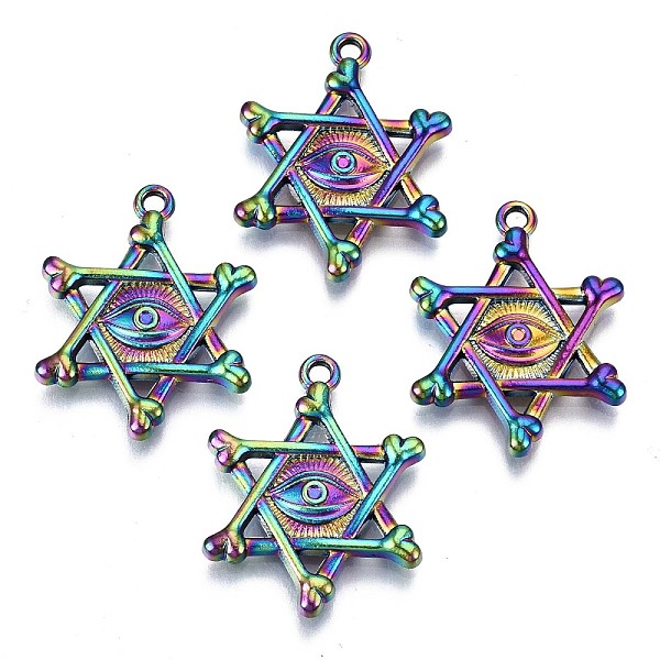 PandaHall Alloy Pendants, Cadmium Free & Lead Free, Star of David with Eye, Rainbow Color, 25x20x3mm, Hole: 1.6mm Alloy Star
PandaHall Alloy Pendants, Cadmium Free & Lead Free, Star of David with Eye, Rainbow Color, 25x20x3mm, Hole: 1.6mm Alloy Star