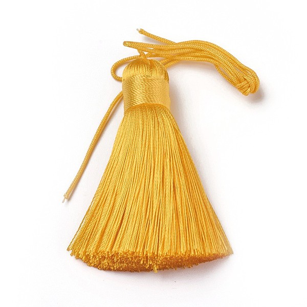 PandaHall Polyester Tassel Big Pendants, Ice Silk Tassel, Gold, 50~57x12mm Polyester Gold
PandaHall Polyester Tassel Big Pendants, Ice Silk Tassel, Gold, 50~57x12mm Polyester Gold