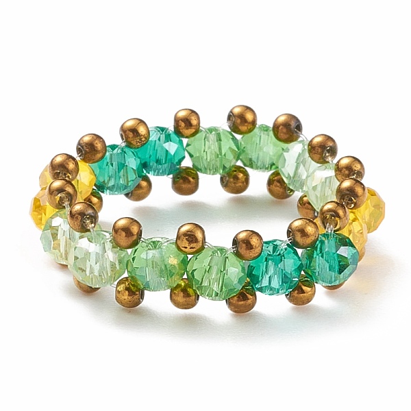 PandaHall Glass Braided Bead Finger Ring for Women, Gold, US Size 7 3/4(17.9mm) Glass Gold
PandaHall Glass Braided Bead Finger Ring for Women, Gold, US Size 7 3/4(17.9mm) Glass Gold