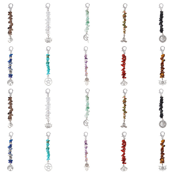 PandaHall 20 Pcs Gemstone Chip Beads Stitch Markers, 10 Styles Tibetan Style Alloy Yoga/Hamsa Hand/Tree of Life Charms Stitch Marker...
PandaHall 20 Pcs Gemstone Chip Beads Stitch Markers, 10 Styles Tibetan Style Alloy Yoga/Hamsa Hand/Tree of Life Charms Stitch Marker...