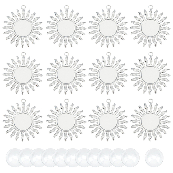PandaHall Unicraftale 12Pcs 304 Stainless Steel Pendant Cabochon Settings, Sun, with 12Pcs Transparent Glass Cabochons, Stainless Steel...
PandaHall Unicraftale 12Pcs 304 Stainless Steel Pendant Cabochon Settings, Sun, with 12Pcs Transparent Glass Cabochons, Stainless Steel...