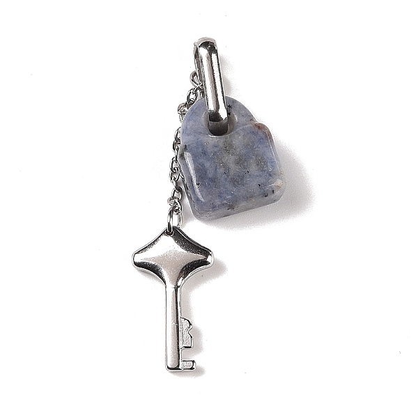 PandaHall Natural Blue Spot Jasper Pendants, with Stainless Steel Color Tone 304 Stainless Steel Key & Chain, 49x12.5x7.5mm, Hole: 9.5x3.5mm...
PandaHall Natural Blue Spot Jasper Pendants, with Stainless Steel Color Tone 304 Stainless Steel Key & Chain, 49x12.5x7.5mm, Hole: 9.5x3.5mm...