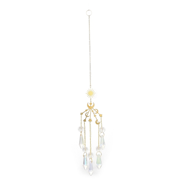 PandaHall Brass Big Pendant Decorations, Hanging Suncatchers, with Cone Glass Beads and Iron Findings, for Home Window Decoration, Moon...
PandaHall Brass Big Pendant Decorations, Hanging Suncatchers, with Cone Glass Beads and Iron Findings, for Home Window Decoration, Moon...
