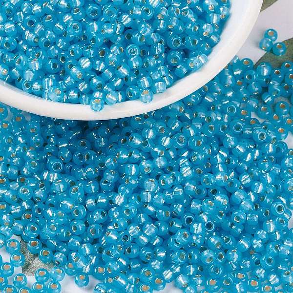 PandaHall MIYUKI Round Rocailles Beads, Japanese Seed Beads, 8/0, (RR647) Dyed Aqua Silverlined Alabaster, 3mm, Hole: 1mm, about..., Cyan
PandaHall MIYUKI Round Rocailles Beads, Japanese Seed Beads, 8/0, (RR647) Dyed Aqua Silverlined Alabaster, 3mm, Hole: 1mm, about..., Cyan