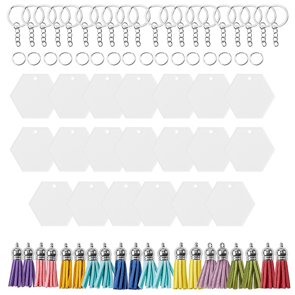 PandaHall DIY Tassel Keychain Making Kit, Including Iron Jump Rings & Split Key Rings, Hexagon Acrylic Blank Big Pendants, Faux Suede Tassel..., Multicolor
PandaHall DIY Tassel Keychain Making Kit, Including Iron Jump Rings & Split Key Rings, Hexagon Acrylic Blank Big Pendants, Faux Suede Tassel..., Multicolor