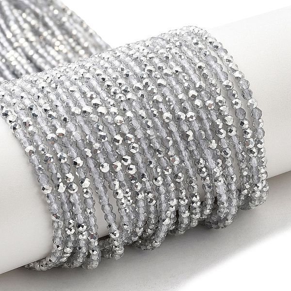 PandaHall Transparent Electroplate Glass Beads Strands, Half Plated, Faceted Round, Platinum Plated, 2mm, Hole: 0.7mm, about...
PandaHall Transparent Electroplate Glass Beads Strands, Half Plated, Faceted Round, Platinum Plated, 2mm, Hole: 0.7mm, about...
