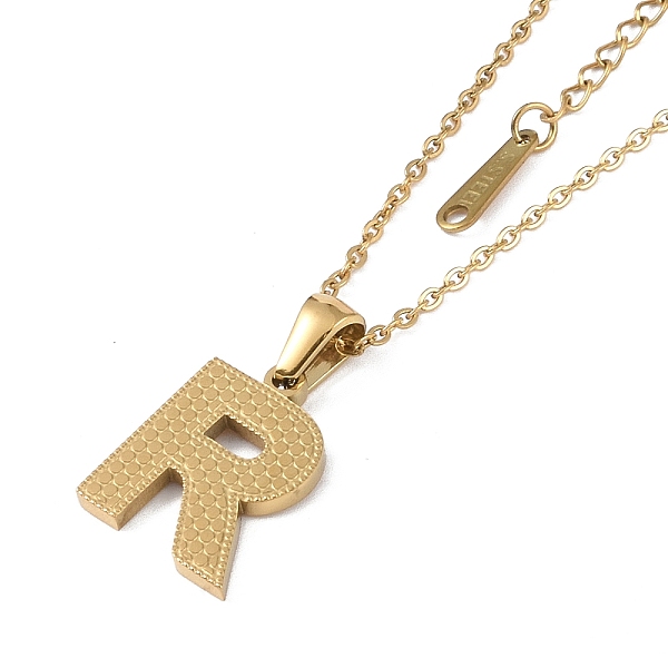 PandaHall Ion Plating(IP) Initial Letter 304 Stainless Steel Pendant Necklaces, Real 18K Gold Plated, Letter R, 15.87 inch(40.3cm), Pendant...
PandaHall Ion Plating(IP) Initial Letter 304 Stainless Steel Pendant Necklaces, Real 18K Gold Plated, Letter R, 15.87 inch(40.3cm), Pendant...