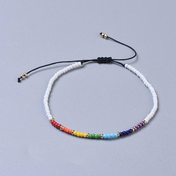 PandaHall Chakra Jewelry, Nylon Thread Braided Beads Bracelets, with Seed Beads, White, 46~75mm Nylon White
PandaHall Chakra Jewelry, Nylon Thread Braided Beads Bracelets, with Seed Beads, White, 46~75mm Nylon White