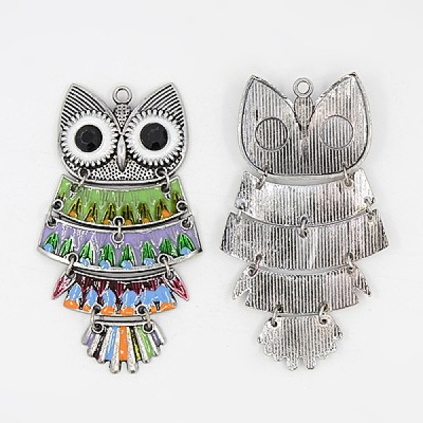 PandaHall Alloy Enamel Big Pendants, Cadmium Free & Lead Free, Owl, for Halloween, Antique Silver Metal Color, Colorful, 90x49x7mm...
PandaHall Alloy Enamel Big Pendants, Cadmium Free & Lead Free, Owl, for Halloween, Antique Silver Metal Color, Colorful, 90x49x7mm...