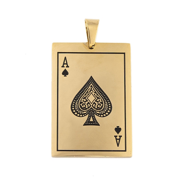 PandaHall 304 Stainless Steel Pendants, Playing Card, Ace of Spades Charm, Golden, 40x27x1.5mm, Hole: 9x4.5mm 304 Stainless Steel Rectangle
PandaHall 304 Stainless Steel Pendants, Playing Card, Ace of Spades Charm, Golden, 40x27x1.5mm, Hole: 9x4.5mm 304 Stainless Steel Rectangle