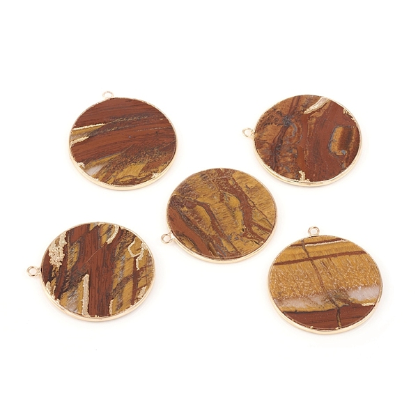 PandaHall Natural Picture Jasper Pendants, with Brass Findings, Flat Round, Golden, 32~34x28.5~31x2mm, Hole: 1.6mm Picture Jasper Flat Round
PandaHall Natural Picture Jasper Pendants, with Brass Findings, Flat Round, Golden, 32~34x28.5~31x2mm, Hole: 1.6mm Picture Jasper Flat Round
