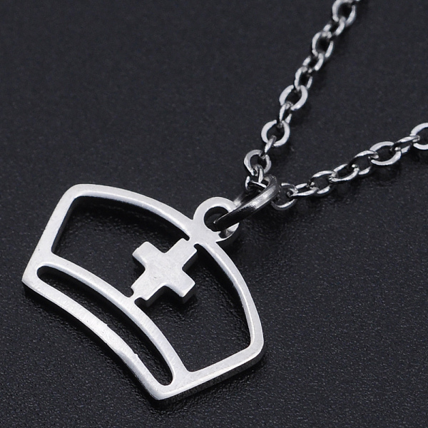 PandaHall 201 Stainless Steel Pendant Necklaces, with Cable Chains and Lobster Claw Clasps, Nurse Cap, Stainless Steel Color, 17.71 inch...
PandaHall 201 Stainless Steel Pendant Necklaces, with Cable Chains and Lobster Claw Clasps, Nurse Cap, Stainless Steel Color, 17.71 inch...