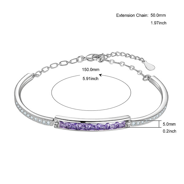 PandaHall SHEGRACE Brass Bangles, with Grade AAA Cubic Zirconia and Austrian Crystal, Platinum, 6 inch(15cm) Cubic Zirconia
PandaHall SHEGRACE Brass Bangles, with Grade AAA Cubic Zirconia and Austrian Crystal, Platinum, 6 inch(15cm) Cubic Zirconia