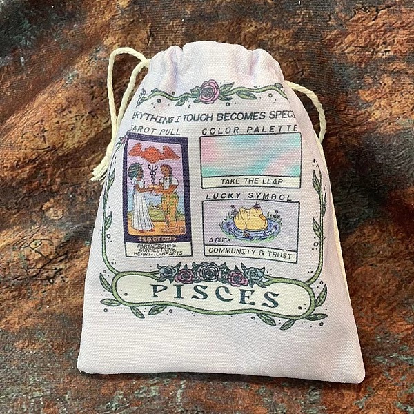 PandaHall Tarot Card Storage Bag, Canvas Cloth Tarot Drawstring Bags, Rectangle with Constellation Pattern, Pisces, 18x13cm Cloth Pisces
PandaHall Tarot Card Storage Bag, Canvas Cloth Tarot Drawstring Bags, Rectangle with Constellation Pattern, Pisces, 18x13cm Cloth Pisces