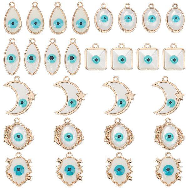 PandaHall SUNNYCLUE 32Pcs 8 Styles Rack Plating Alloy Resin Pendants, Evil Eye Charms, with Enamel, Light Gold, Horse Eye & Moon & Evil Eye..., White
PandaHall SUNNYCLUE 32Pcs 8 Styles Rack Plating Alloy Resin Pendants, Evil Eye Charms, with Enamel, Light Gold, Horse Eye & Moon & Evil Eye..., White