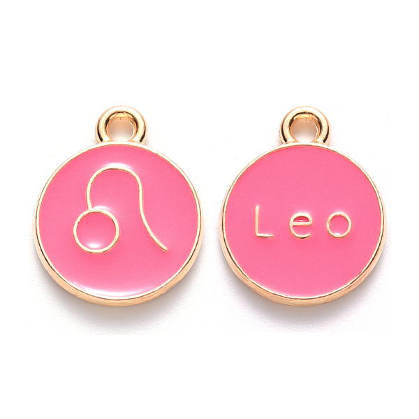 PandaHall Alloy Enamel Pendants, Cadmium Free & Lead Free, Flat Round with Constellation, Light Gold, Cerise, Leo, 15x12x2mm, Hole: 1.5mm..., Red
PandaHall Alloy Enamel Pendants, Cadmium Free & Lead Free, Flat Round with Constellation, Light Gold, Cerise, Leo, 15x12x2mm, Hole: 1.5mm..., Red