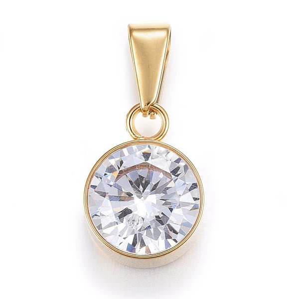PandaHall Cubic Zirconia Charms, with 201 Stainless Steel Findings, Flat Round, Clear, Golden, 11x8x5mm, Hole: 8x3mm Stainless Steel+Cubic...
PandaHall Cubic Zirconia Charms, with 201 Stainless Steel Findings, Flat Round, Clear, Golden, 11x8x5mm, Hole: 8x3mm Stainless Steel+Cubic...