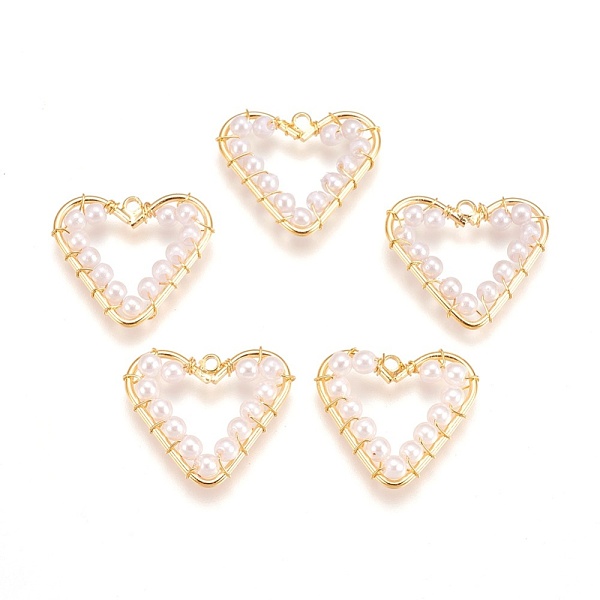 PandaHall Brass Pendants, Nickel Free, with Acrylic Pearl, Real 18K Gold Plated, 19.5x22.5x3mm, Hole: 1.8mm Brass Heart
PandaHall Brass Pendants, Nickel Free, with Acrylic Pearl, Real 18K Gold Plated, 19.5x22.5x3mm, Hole: 1.8mm Brass Heart