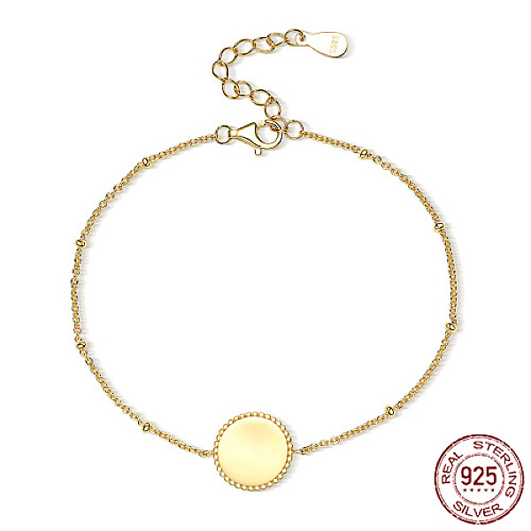 PandaHall 925 Sterling Silver Letter Initial Flat Round Link Bracelets, Real 18K Gold Plated, None, 6-3/4 inch(17cm) Sterling Silver None
PandaHall 925 Sterling Silver Letter Initial Flat Round Link Bracelets, Real 18K Gold Plated, None, 6-3/4 inch(17cm) Sterling Silver None