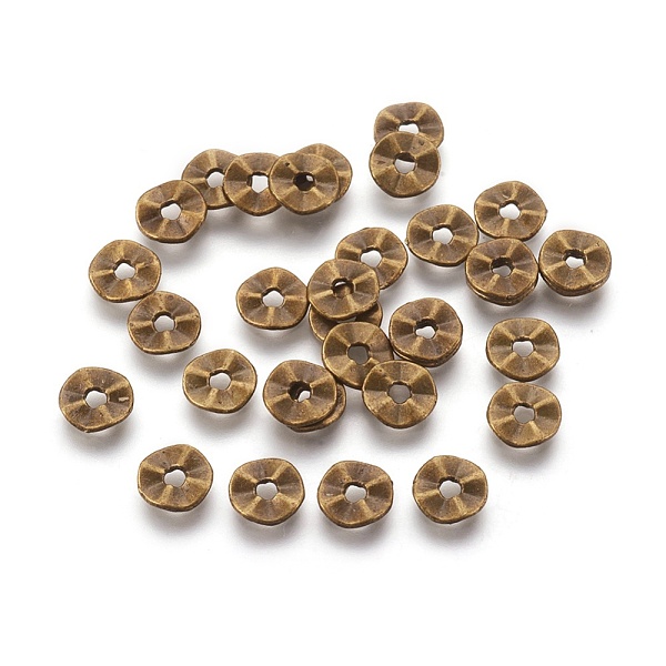 PandaHall Tibetan Style Wavy Spacer Beads, Cadmium Free & Nickel Free & Lead Free, Twist Flat Round, Antique Bronze, 7x1mm, Hole: 1mm Alloy...
PandaHall Tibetan Style Wavy Spacer Beads, Cadmium Free & Nickel Free & Lead Free, Twist Flat Round, Antique Bronze, 7x1mm, Hole: 1mm Alloy...