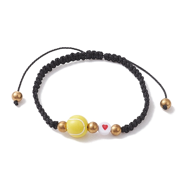 PandaHall Sport Theme Acylic & Alloy Braided Bead Bracelet, Nylon Thread Adjustable Bracelet, Tennis, Inner Diameter: 2-1/4~3-1/2 inch..., Yellow
PandaHall Sport Theme Acylic & Alloy Braided Bead Bracelet, Nylon Thread Adjustable Bracelet, Tennis, Inner Diameter: 2-1/4~3-1/2 inch..., Yellow