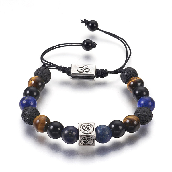 PandaHall Natural Mixed Gemstone Braided Bead Bracelets, with Cowhide Cord and Alloy Findings, Square and Rectangle with Om Symbol, 1-3/4...
PandaHall Natural Mixed Gemstone Braided Bead Bracelets, with Cowhide Cord and Alloy Findings, Square and Rectangle with Om Symbol, 1-3/4...