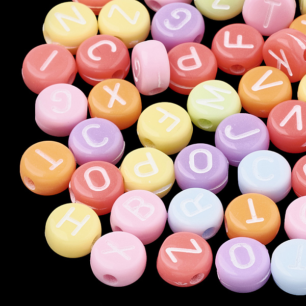 PandaHall Opaque Acrylic Beads, Horizontal Hole, Mixed Letters, Flat Round with Letter, Random Letters, Mixed Color, 7x4mm, Hole: 1.5mm..., Multicolor
PandaHall Opaque Acrylic Beads, Horizontal Hole, Mixed Letters, Flat Round with Letter, Random Letters, Mixed Color, 7x4mm, Hole: 1.5mm..., Multicolor