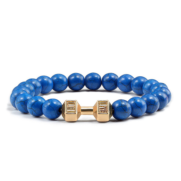PandaHall Blue turquoise alloy dumbbell jewelry bracelet for men's high-end and versatile accessories Natural Gemstone
PandaHall Blue turquoise alloy dumbbell jewelry bracelet for men's high-end and versatile accessories Natural Gemstone