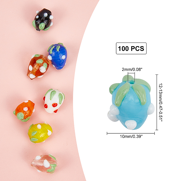 PandaHall ARRICRAFT Handmade Lampwork 3D Strawberry Beads, Bumpy, Mix Style, Mixed Color, 12~13x10mm, Hole: 2mm, 100pcs/box Lampwork Fruit..., Multicolor
PandaHall ARRICRAFT Handmade Lampwork 3D Strawberry Beads, Bumpy, Mix Style, Mixed Color, 12~13x10mm, Hole: 2mm, 100pcs/box Lampwork Fruit..., Multicolor