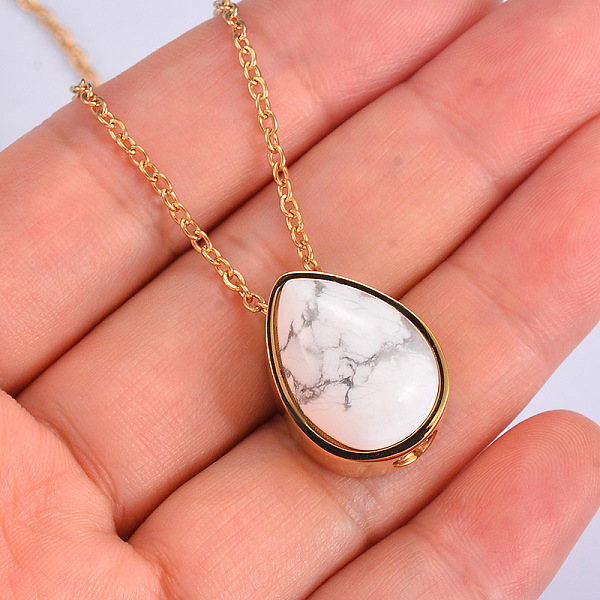 PandaHall Natural Howlite Teardrop Urn Ashes Pendant Necklace, Stainless Steel Memorial Jewelry for Women, Golden, 19.69 inch(50cm) Howlite
PandaHall Natural Howlite Teardrop Urn Ashes Pendant Necklace, Stainless Steel Memorial Jewelry for Women, Golden, 19.69 inch(50cm) Howlite