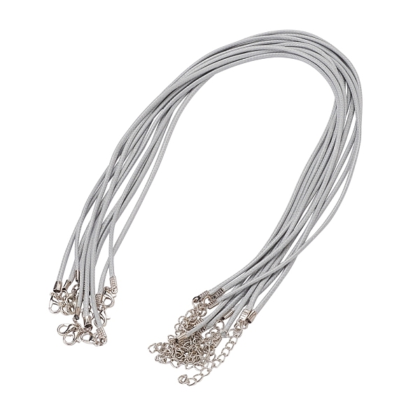 PandaHall Waxed Cord Necklace Making, with Zinc Alloy Lobster Clasps, Platinum, Light Grey, 17.8 inch~18 inch(45.5~46cm), 2mm Waxed Cord
PandaHall Waxed Cord Necklace Making, with Zinc Alloy Lobster Clasps, Platinum, Light Grey, 17.8 inch~18 inch(45.5~46cm), 2mm Waxed Cord