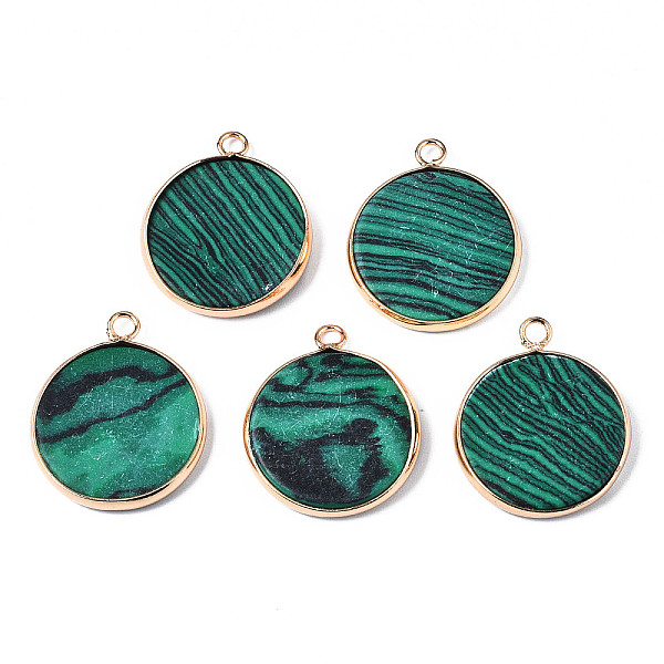 PandaHall Synthetic Malachite Pendants, with Golden Plated Brass Edge and Loop, Flat Round, 25x21x3.5mm, Hole: 2mm Malachite Flat Round
PandaHall Synthetic Malachite Pendants, with Golden Plated Brass Edge and Loop, Flat Round, 25x21x3.5mm, Hole: 2mm Malachite Flat Round