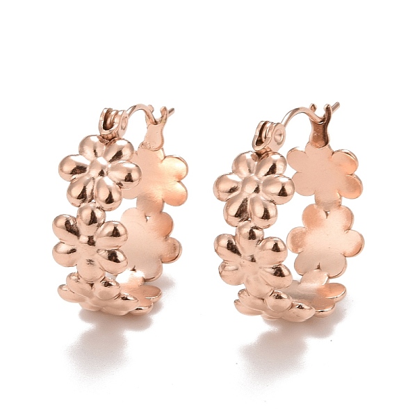 PandaHall Ion Plating(IP) Flower 304 Stainless Steel Hoop Earrings for Women, Rose Gold, 20x20x8.2mm, Pin: 0.6mm 304 Stainless Steel Flower
PandaHall Ion Plating(IP) Flower 304 Stainless Steel Hoop Earrings for Women, Rose Gold, 20x20x8.2mm, Pin: 0.6mm 304 Stainless Steel Flower