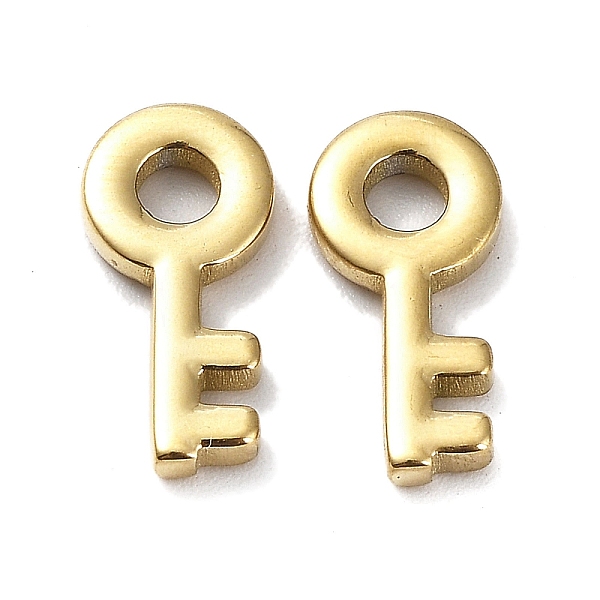 PandaHall Ion Plating(IP) 304 Stainless Steel Charms, Key Charm, Real 18K Gold Plated, 13.5x11.5x1.5mm, Hole: 2.5mm 304 Stainless Steel Key
PandaHall Ion Plating(IP) 304 Stainless Steel Charms, Key Charm, Real 18K Gold Plated, 13.5x11.5x1.5mm, Hole: 2.5mm 304 Stainless Steel Key