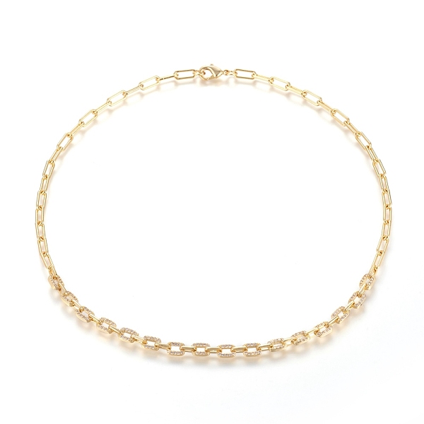 PandaHall Brass Paperclip Chains Necklaces, with Clear Cubic Zirconia and Lobster Claw Clasps, Long-Lasting Plated, Golden, 16.73 inch...
PandaHall Brass Paperclip Chains Necklaces, with Clear Cubic Zirconia and Lobster Claw Clasps, Long-Lasting Plated, Golden, 16.73 inch...