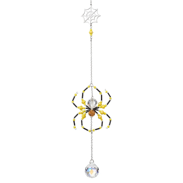 PandaHall Spider Glass Beaded Hanging Ornaments, Round Tassel for Home Garden Decorations, Yellow, 275mm 304 Stainless Steel Spider Yellow
PandaHall Spider Glass Beaded Hanging Ornaments, Round Tassel for Home Garden Decorations, Yellow, 275mm 304 Stainless Steel Spider Yellow