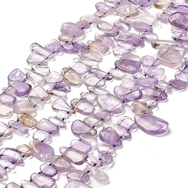 PandaHall Natural Amethyst Beads Strands, Top Drilled, Nuggets, 8~22x5~15.5x1.5~6mm, Hole: 0.9mm, about 50pcs/strand, 15.94''~16.14''...
PandaHall Natural Amethyst Beads Strands, Top Drilled, Nuggets, 8~22x5~15.5x1.5~6mm, Hole: 0.9mm, about 50pcs/strand, 15.94''~16.14''...