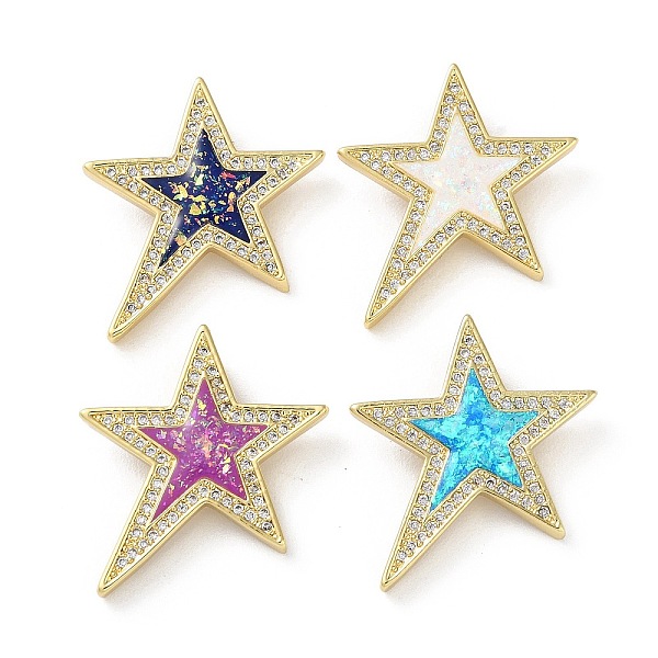 PandaHall Brass Micro Pave Clear Cubic Zirconia Pendants, with Synthetic Opal, Real 18K Gold Plated, Star, Mixed Color, 23.5x21x2.5mm, Hole..., Multicolor
PandaHall Brass Micro Pave Clear Cubic Zirconia Pendants, with Synthetic Opal, Real 18K Gold Plated, Star, Mixed Color, 23.5x21x2.5mm, Hole..., Multicolor