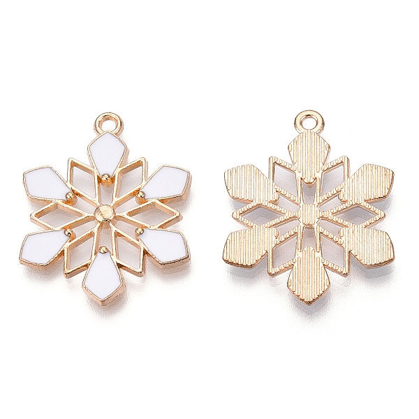 PandaHall Barrel Plating Alloy Enamel Pendants, Snowflake Charm, Lead Free & Cadmium Free, Light Gold, White, 29x22.5x2mm, Hole: 1.6mm...
PandaHall Barrel Plating Alloy Enamel Pendants, Snowflake Charm, Lead Free & Cadmium Free, Light Gold, White, 29x22.5x2mm, Hole: 1.6mm...