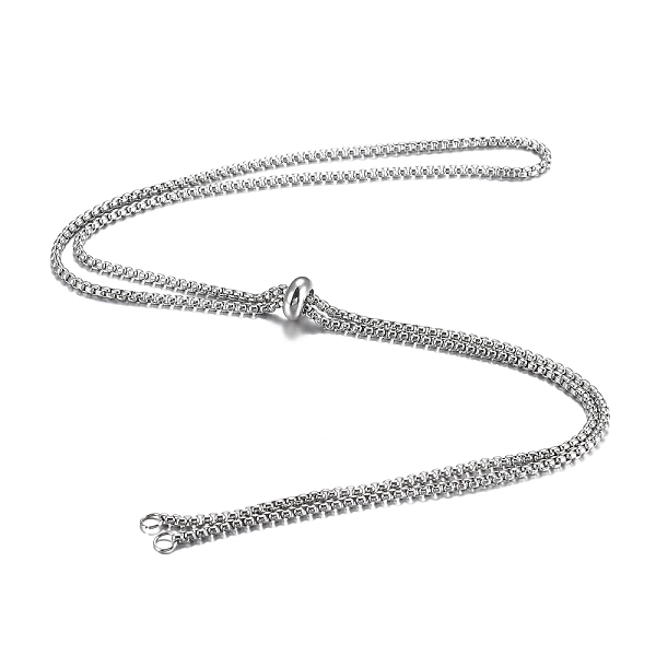 PandaHall 304 Stainless Steel Box Chain Slider Necklace Making, Stainless Steel Color, 14.76~29.72 inch(37.5~75.5cm) Stainless Steel
PandaHall 304 Stainless Steel Box Chain Slider Necklace Making, Stainless Steel Color, 14.76~29.72 inch(37.5~75.5cm) Stainless Steel