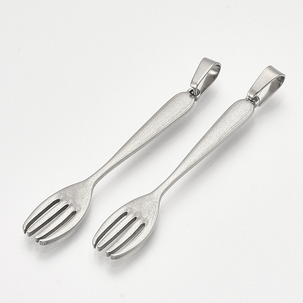 PandaHall 304 Stainless Steel Big Pendants, Fork Shape, Stainless Steel Color, 50x9x2mm, Hole: 7x4mm 304 Stainless Steel Tableware
PandaHall 304 Stainless Steel Big Pendants, Fork Shape, Stainless Steel Color, 50x9x2mm, Hole: 7x4mm 304 Stainless Steel Tableware