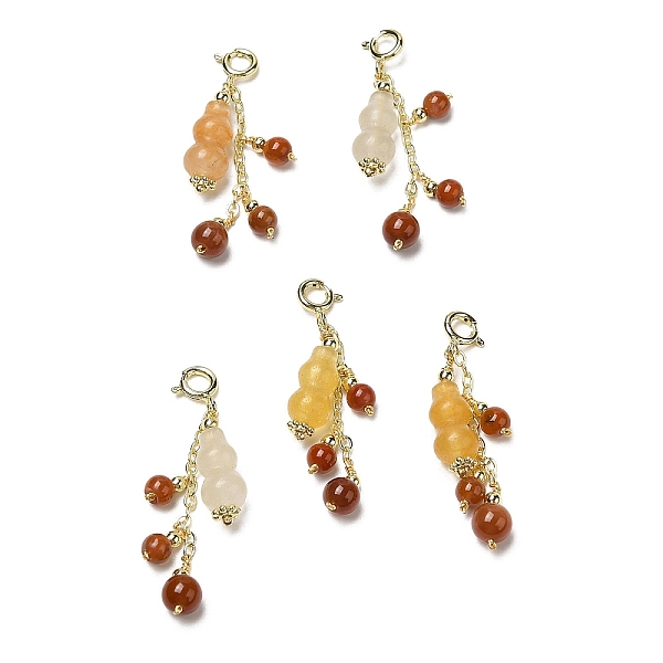 PandaHall Natural Jade Gourd Pendant Decorations, Natural Aagte Round Tassel Ornament with Brass Spring Ring Clasps, Real 14K Gold Plated...
PandaHall Natural Jade Gourd Pendant Decorations, Natural Aagte Round Tassel Ornament with Brass Spring Ring Clasps, Real 14K Gold Plated...