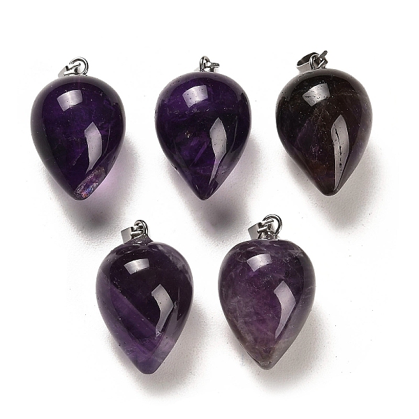 PandaHall Natural Amethyst Pendants, with Platinum Plated Iron Snap on Bails, Teardrop, 24~25x15~16mm, Hole: 7x3.5mm Amethyst Teardrop
PandaHall Natural Amethyst Pendants, with Platinum Plated Iron Snap on Bails, Teardrop, 24~25x15~16mm, Hole: 7x3.5mm Amethyst Teardrop