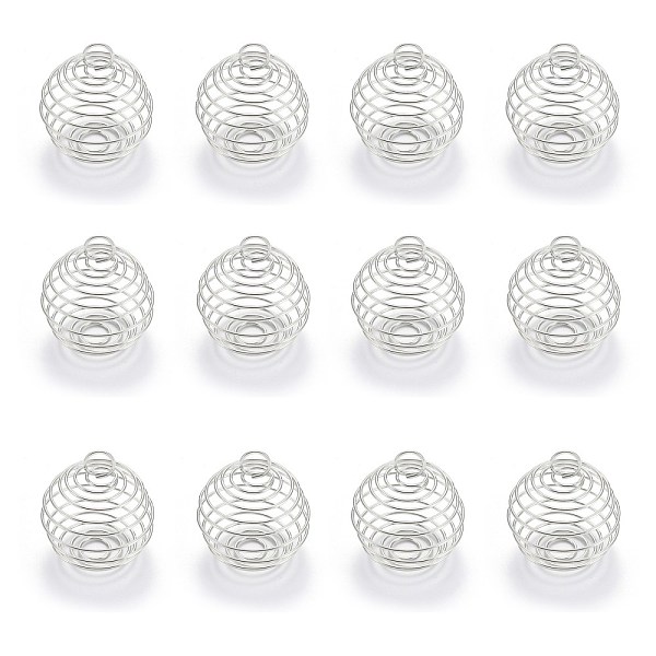 PandaHall Iron Wire Pendants, Spiral Bead Cage Pendants, Round, Platinum, 30x24mm, Hole: 5mm Iron Round
PandaHall Iron Wire Pendants, Spiral Bead Cage Pendants, Round, Platinum, 30x24mm, Hole: 5mm Iron Round