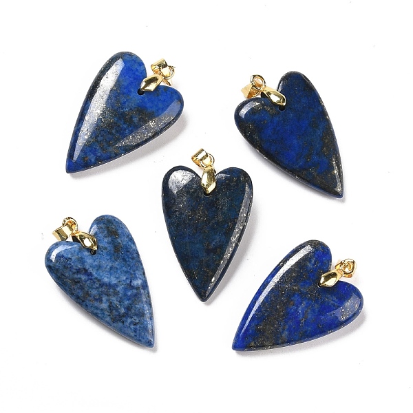 PandaHall Natural Lapis Lazuli Pendants, with Rack Plating Golden Plated Brass Findings, Long-Lasting Plated, Dyed, Heart, 32~34x20x8mm...
PandaHall Natural Lapis Lazuli Pendants, with Rack Plating Golden Plated Brass Findings, Long-Lasting Plated, Dyed, Heart, 32~34x20x8mm...