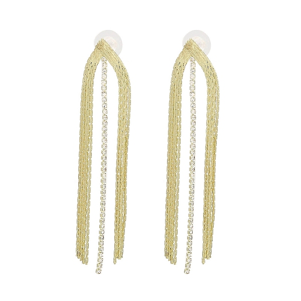 PandaHall Cubic Zirconia Chains Tassel Earrings, Brass Dangle Stud Earrings, Golden, 80x16.5mm Cubic Zirconia Clear
PandaHall Cubic Zirconia Chains Tassel Earrings, Brass Dangle Stud Earrings, Golden, 80x16.5mm Cubic Zirconia Clear