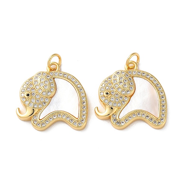 PandaHall Brass Micro Pave Cubic Zirconia Pendants, with Shell and Jump Ring, Real 18K Gold Plated, Elephant, 20x20x4mm, Hole: 3mm..., Clear
PandaHall Brass Micro Pave Cubic Zirconia Pendants, with Shell and Jump Ring, Real 18K Gold Plated, Elephant, 20x20x4mm, Hole: 3mm..., Clear