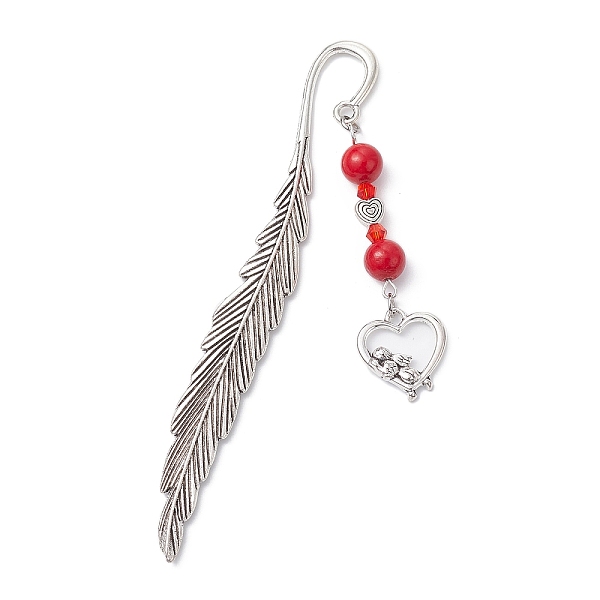 PandaHall Valentine's Day Alloy Heart Pendant Bookmarks, Dyed Natural Mashan Jade Beaded Bookmark, Feather Bookmark, Angel & Fairy, 115.5mm...
PandaHall Valentine's Day Alloy Heart Pendant Bookmarks, Dyed Natural Mashan Jade Beaded Bookmark, Feather Bookmark, Angel & Fairy, 115.5mm...