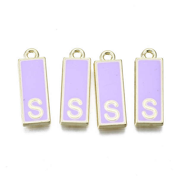 PandaHall Alloy Enamel Pendants, Cadmium Free & Lead Free, Rectangle with Initial Letters, Light Gold, Letter.S, 23.5x8x2mm, Hole: 1.8mm..., Purple
PandaHall Alloy Enamel Pendants, Cadmium Free & Lead Free, Rectangle with Initial Letters, Light Gold, Letter.S, 23.5x8x2mm, Hole: 1.8mm..., Purple
